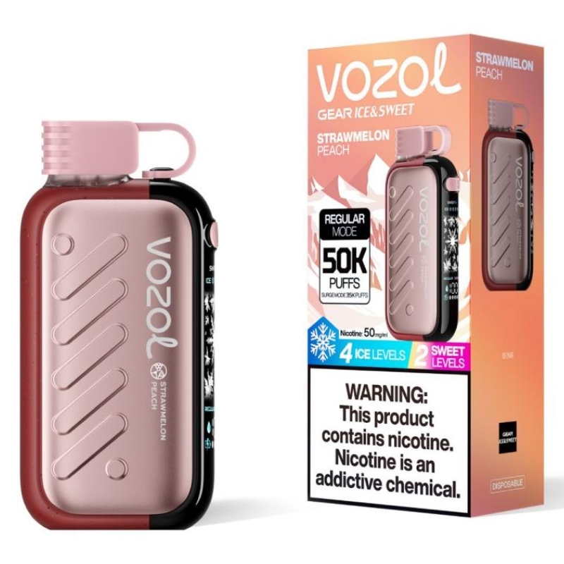 Vozol Gear Ice & Sweet 50000 Strawmelon Peach Flavor - Vozol Vape Estonia